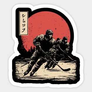 Ice Hockey Samurai Showdown in Ukiyo-e Sticker
